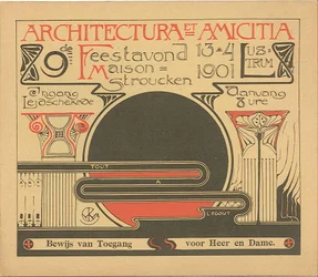 Prueba de acceso para la fiesta del 13 de abril de 1901 con motivo del 9º lustro de Architectura et Amicitia